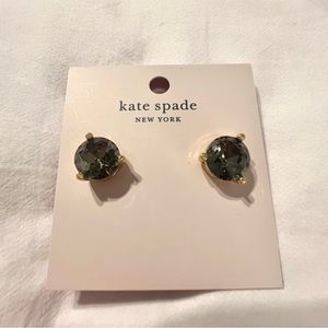 NWT Kate Spade Rise and Shine Stud Earrings Black/Diamond